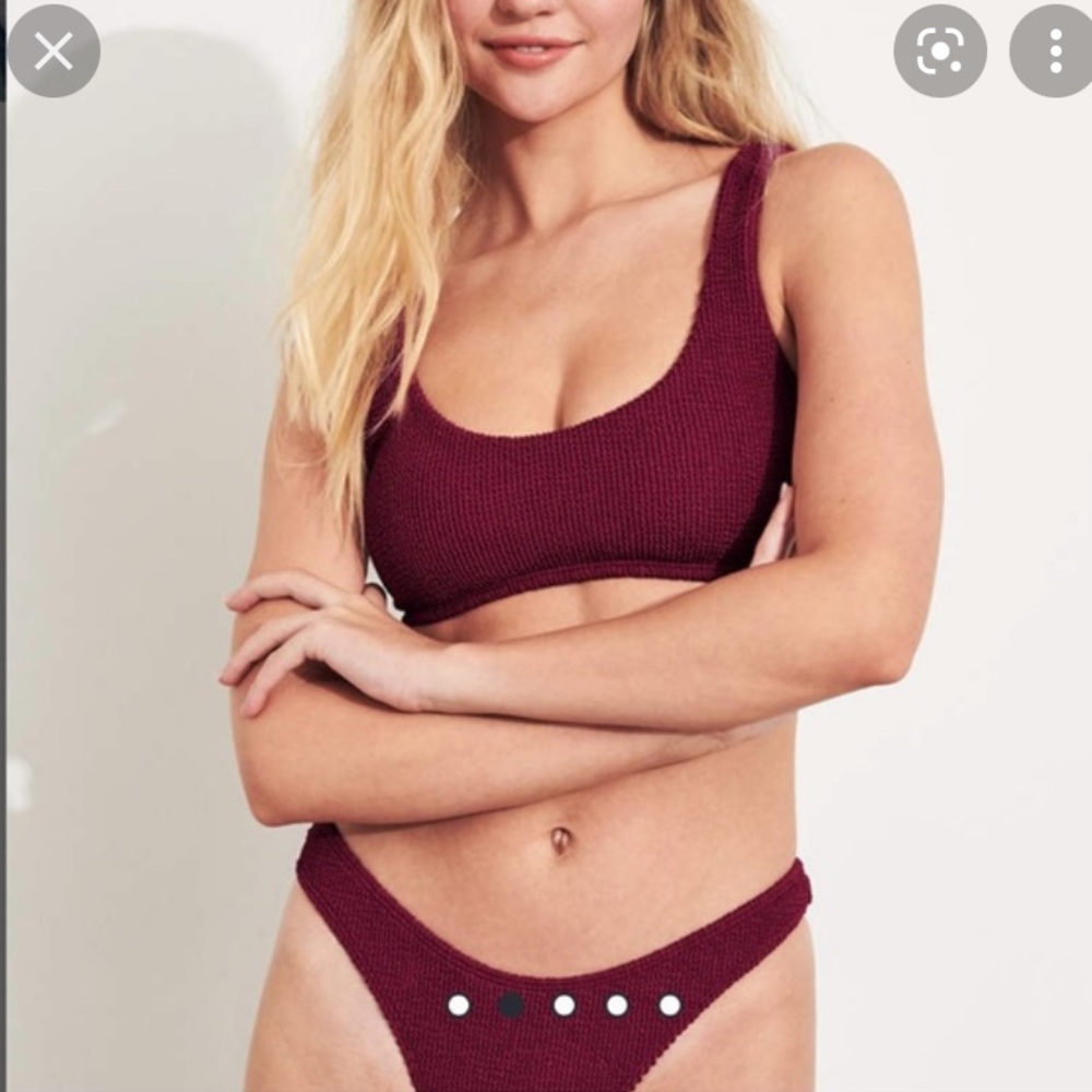 Hollister Raspberry red Textured Bikini Set - Picture 3 of 6